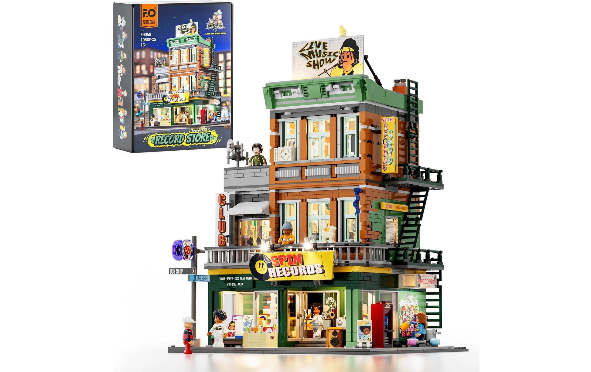 Lumibricks Plattenladen 3D-Puzzle – 1980 Teile – 28,5×14,5×39,5 cm – ab 8 Jahren – Kunststoff, mehrfarbig