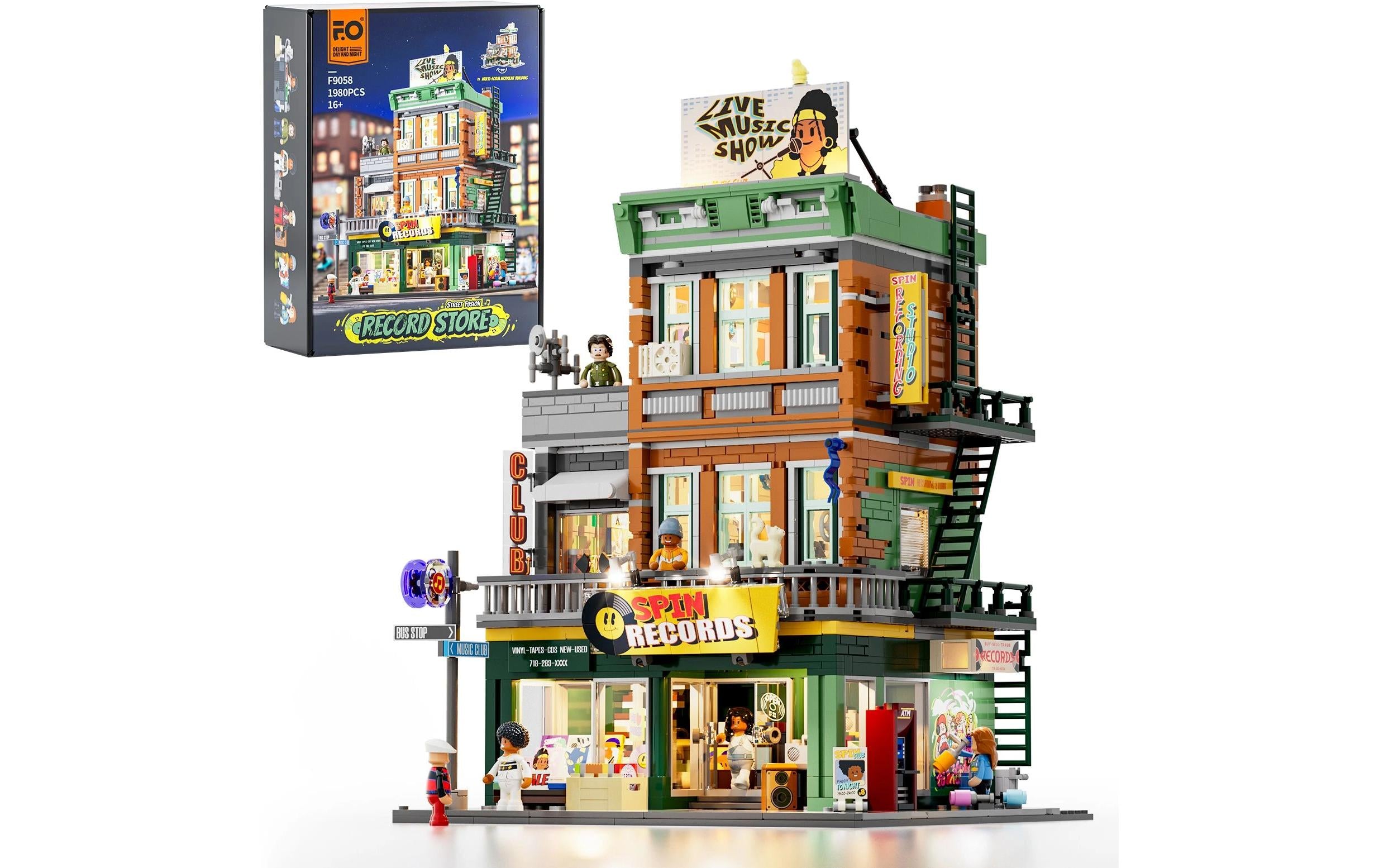 Lumibricks Plattenladen 3D-Puzzle – 1980 Teile – 28,5×14,5×39,5 cm – ab 8 Jahren – Kunststoff, mehrfarbig