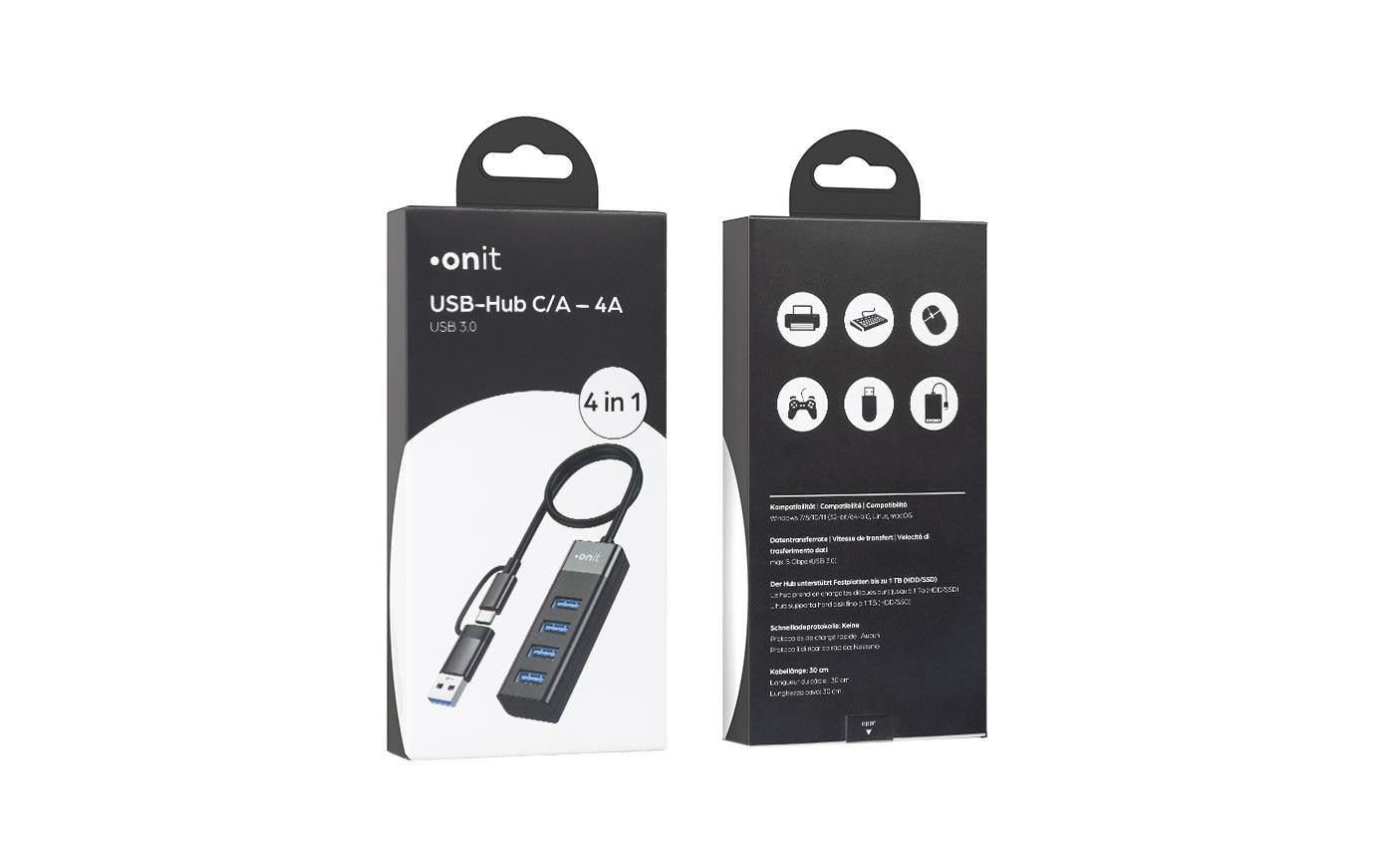 Onit USB-Hub – USB-C, 4× USB-A