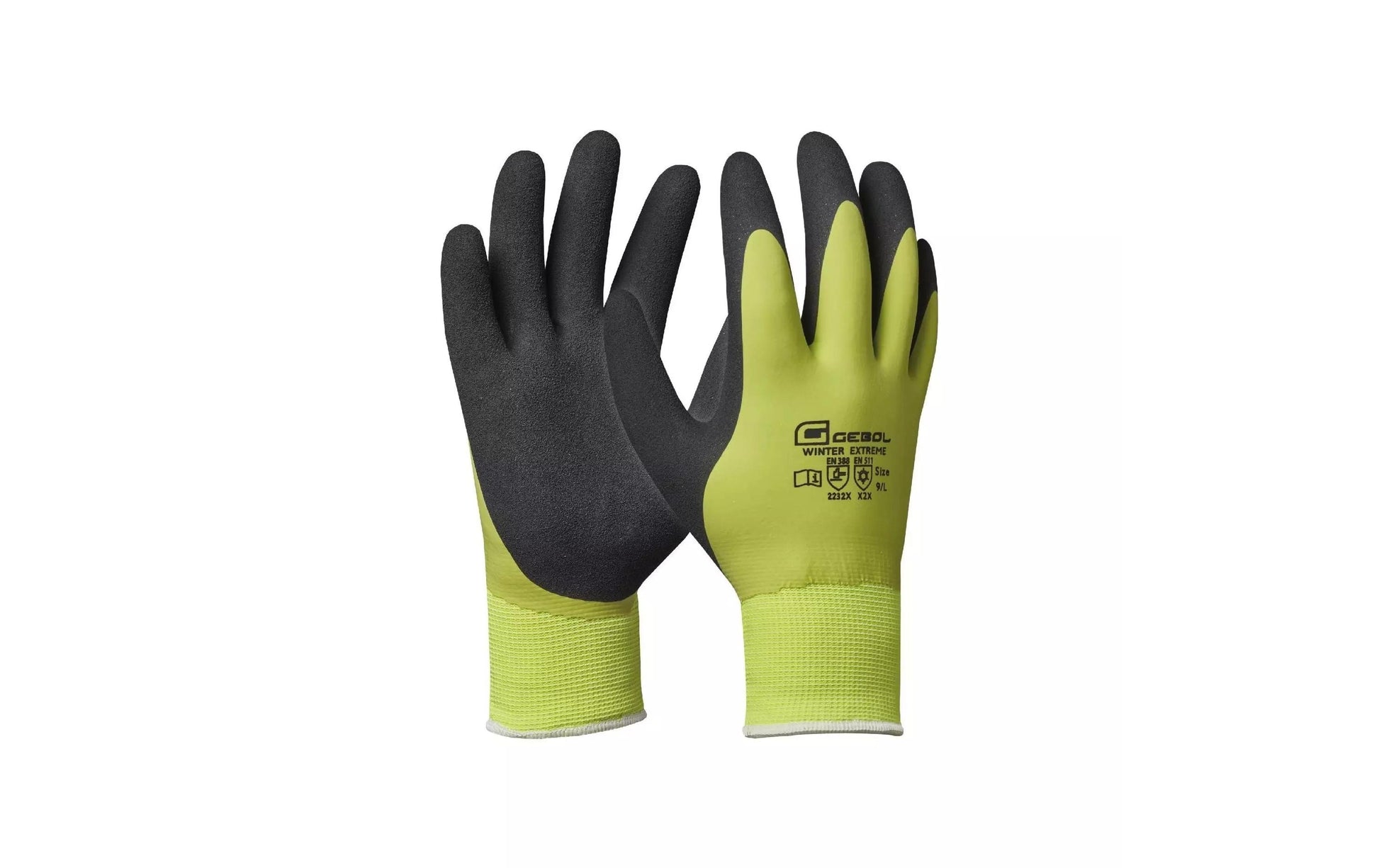 Gebol Arbeitshandschuhe Winter Extreme – Grösse 11 – Latex, Wasserfest, Ölabweisend, Grün/Schwarz