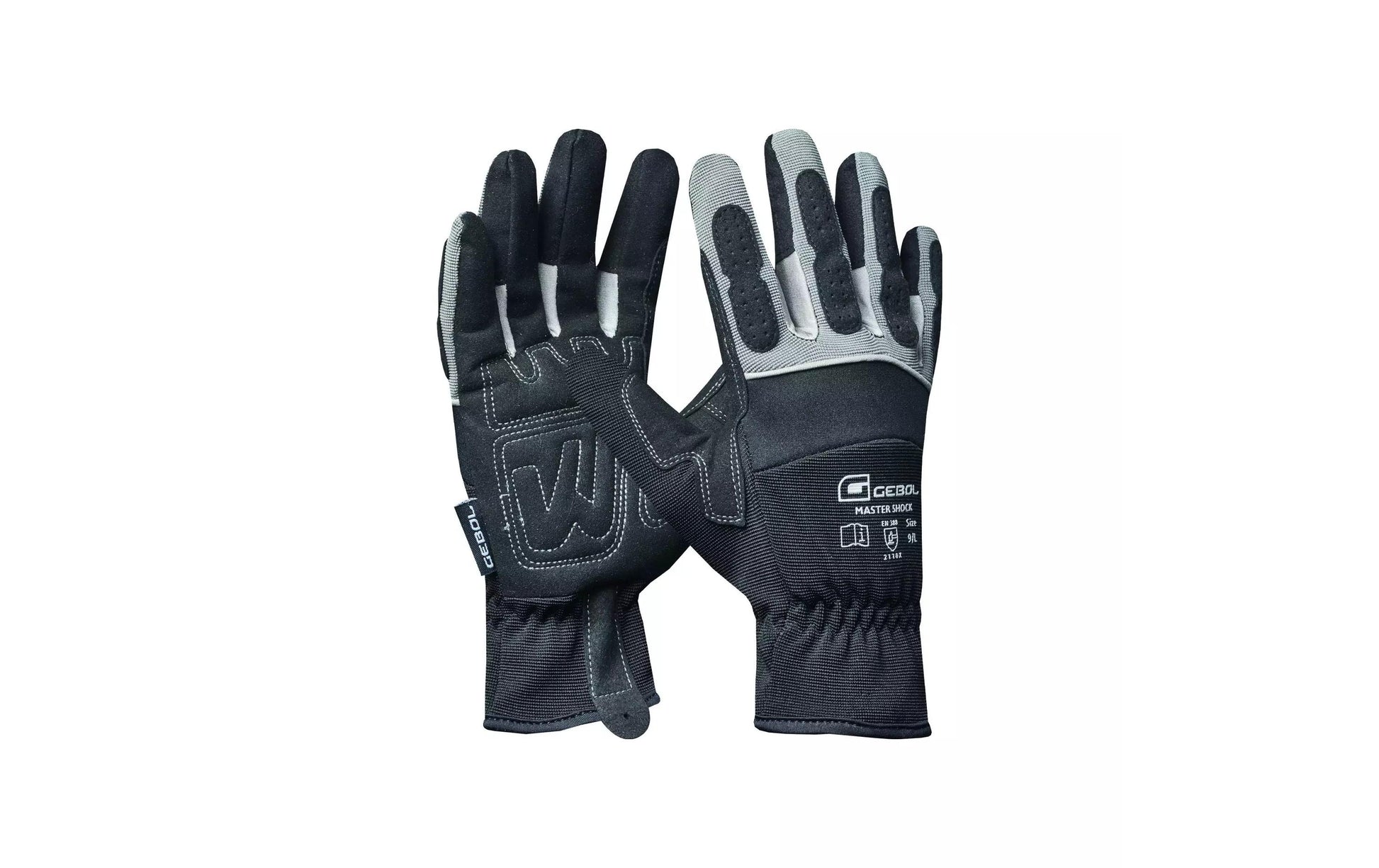 Gebol Arbeitshandschuhe, Master Shock Premium – Grösse 10 – Kunstleder/Neopren – Grau/Schwarz