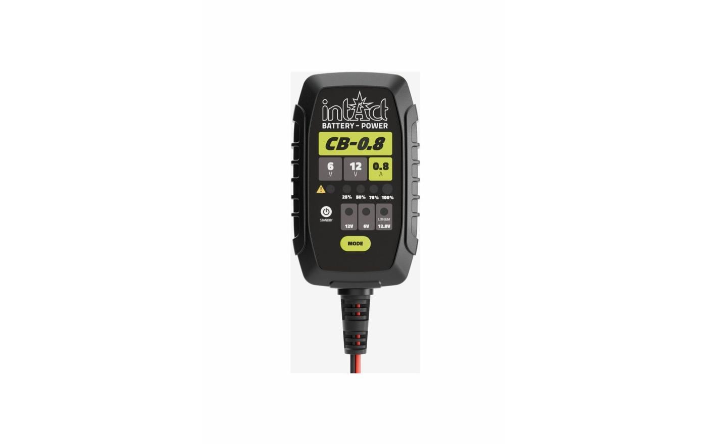Intact ChargeBox Ladegerät – 0,8 A, 6/12 V, IP65, Erhaltungsladung, Batteriestandsanzeige, für AGM