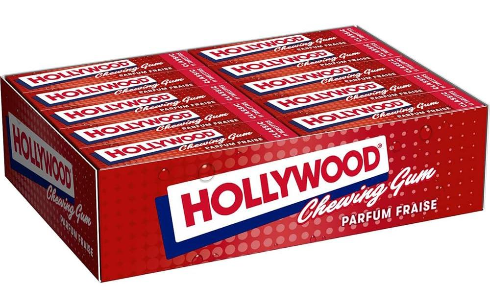 Hollywood Kaugummi – Erdbeere – 20 × 31 g