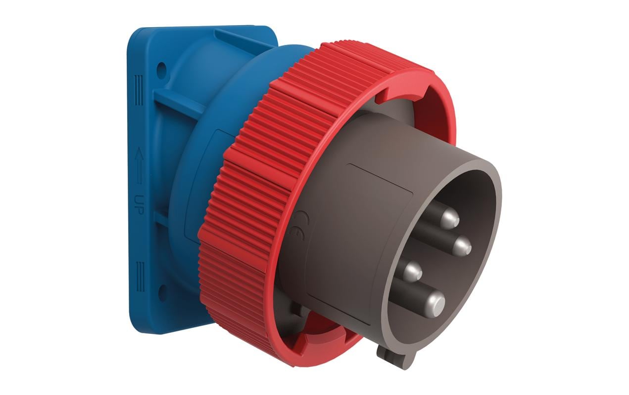 Steffen Adapterkabel IEC60309 16 A zu CEE 16-4, Winkelstecker, 4-polig, 6-Uhr-Stellung, IP66/67/69 – Blau/Grau