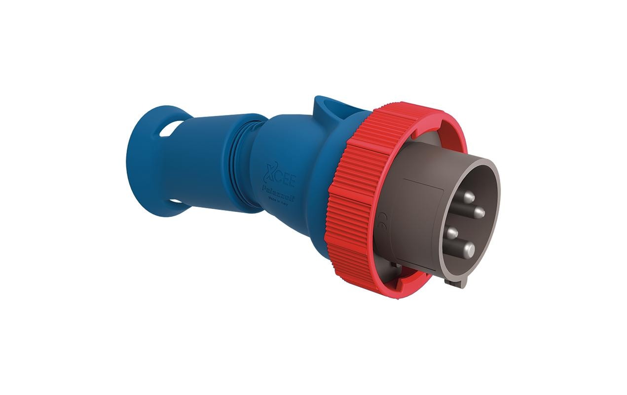 Steffen Adapterkabel, IEC60309 16 A (3P + N + PE) zu CEE 16-4, IP66/67/69 – Blau/Grau/Rot