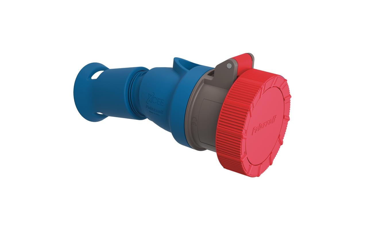 Steffen Adapterkabel, 5-polig Schraubklemme zu CEE 16-5, IP66/67/69, 400 V, vernickelt – blau/grau/rot