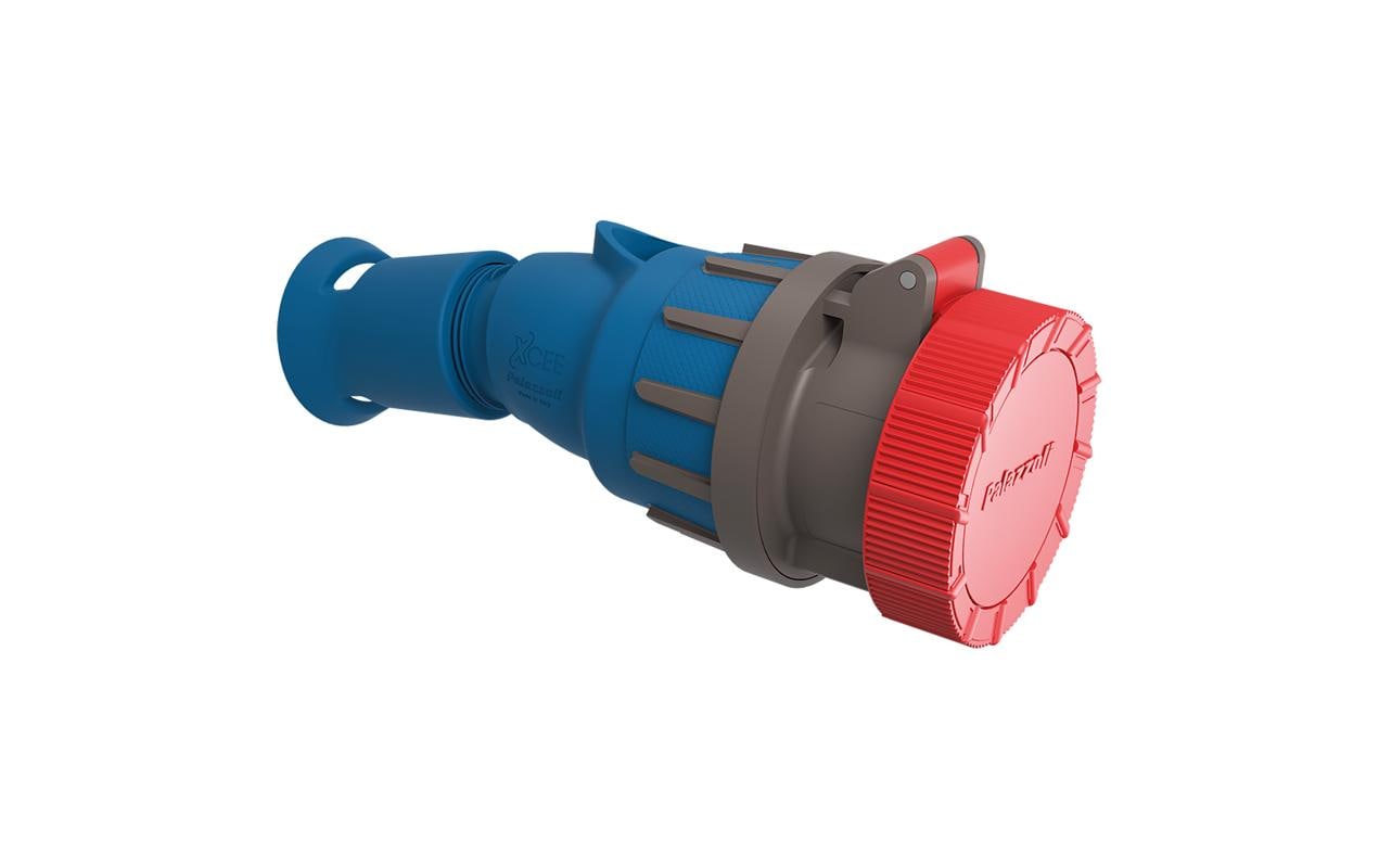 Steffen Adapterkabel Schraubklemme–CEE 16-4, IP66/IP67/IP69, Uhrzeit-Stellung 6 h – Blau/Grau/Rot