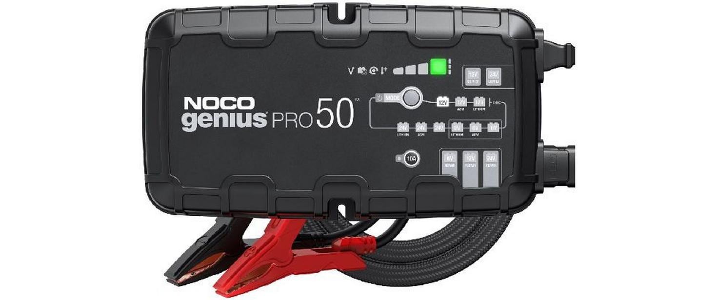 Noco Genius Pro 50 Batterieladegerät – 50 A, 24 V, 750 W, für AGM, Blei-Gel, Blei-Säure, Li-Ion, IP20
