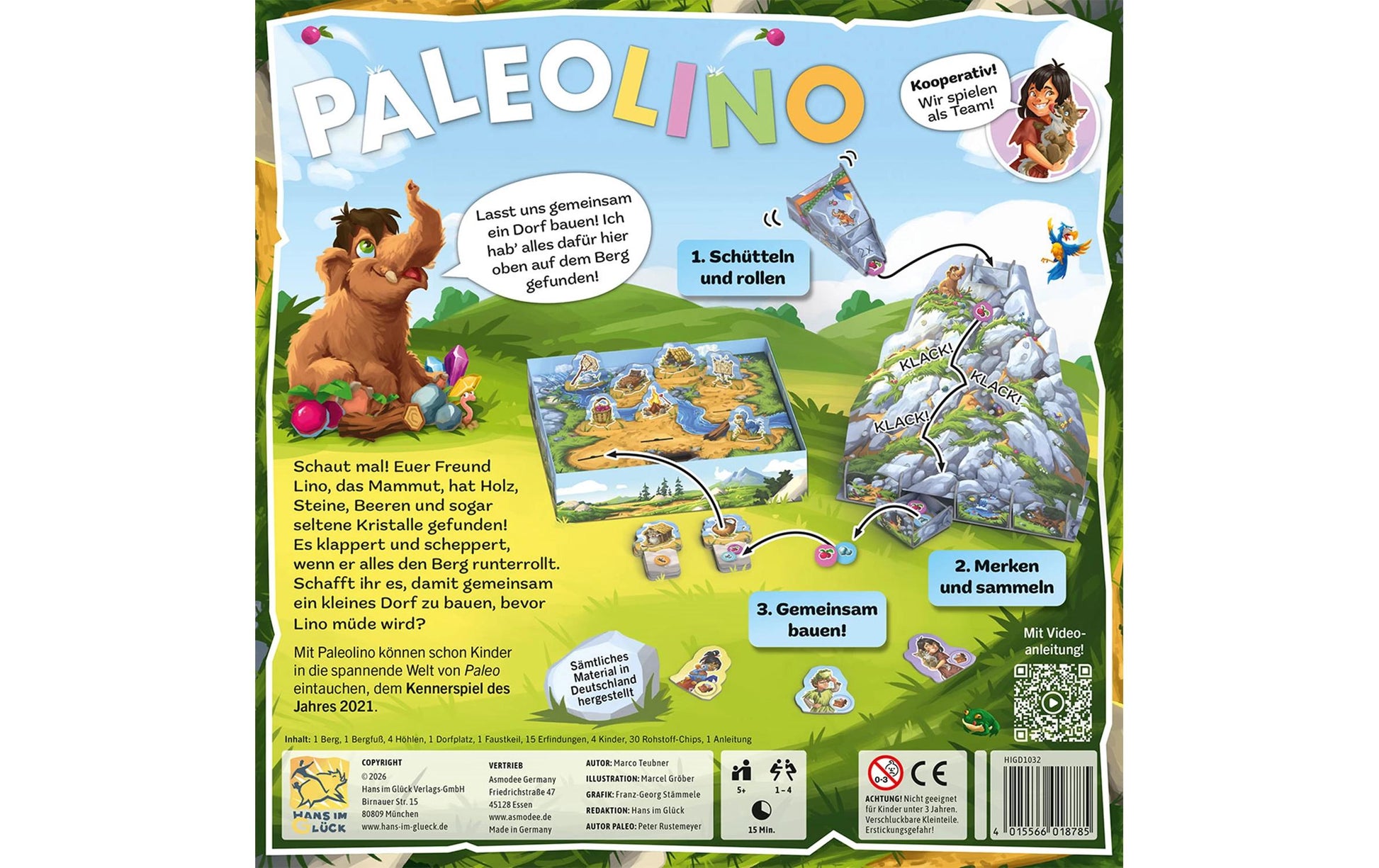 Hans im Glück Paleolino – Brettspiel, 1–4 Spieler, ab 5 Jahren, 15 Min., DE