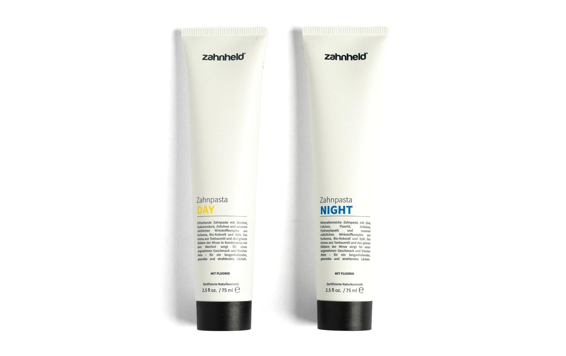 Zahnheld Zahnpasta Nature Day+Night – mit Fluorid – 2 × 75 ml