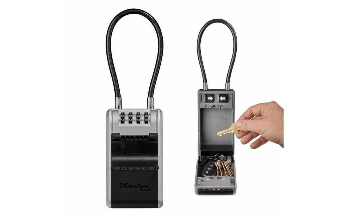 Masterlock Master Lock Schlüsselsafe 5482EURD – Elektronikschloss – 1,2 l – Wasserfest – Grau
