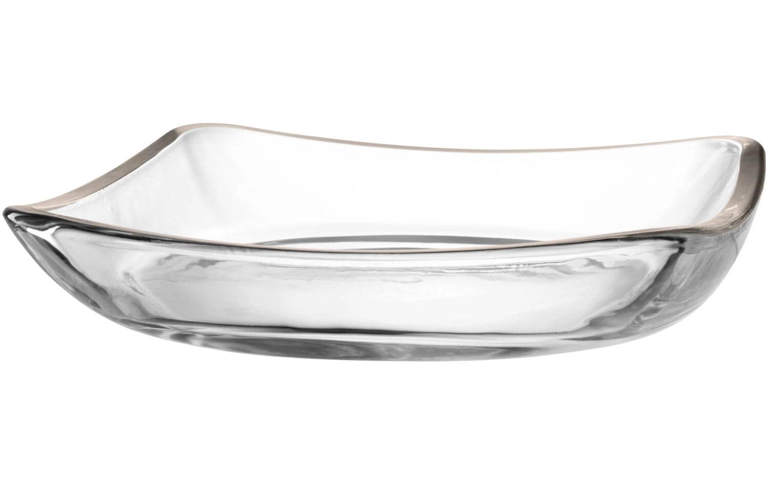 LEONARDO Speiseteller Piazza Sasso – 4er Set, 19,6 × 19,6 × 4,0 cm, Glas, Grau