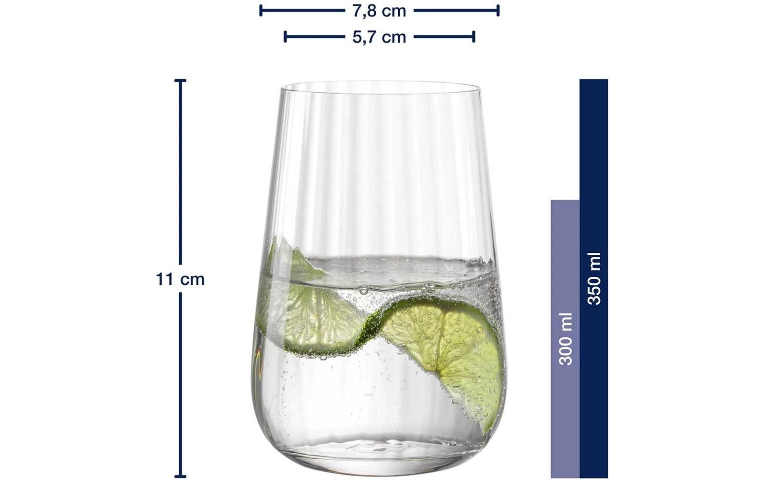 LEONARDO Trinkglas Paolo – 350 ml, Ø 7,8 cm, H 11,0 cm, Glas, Transparent