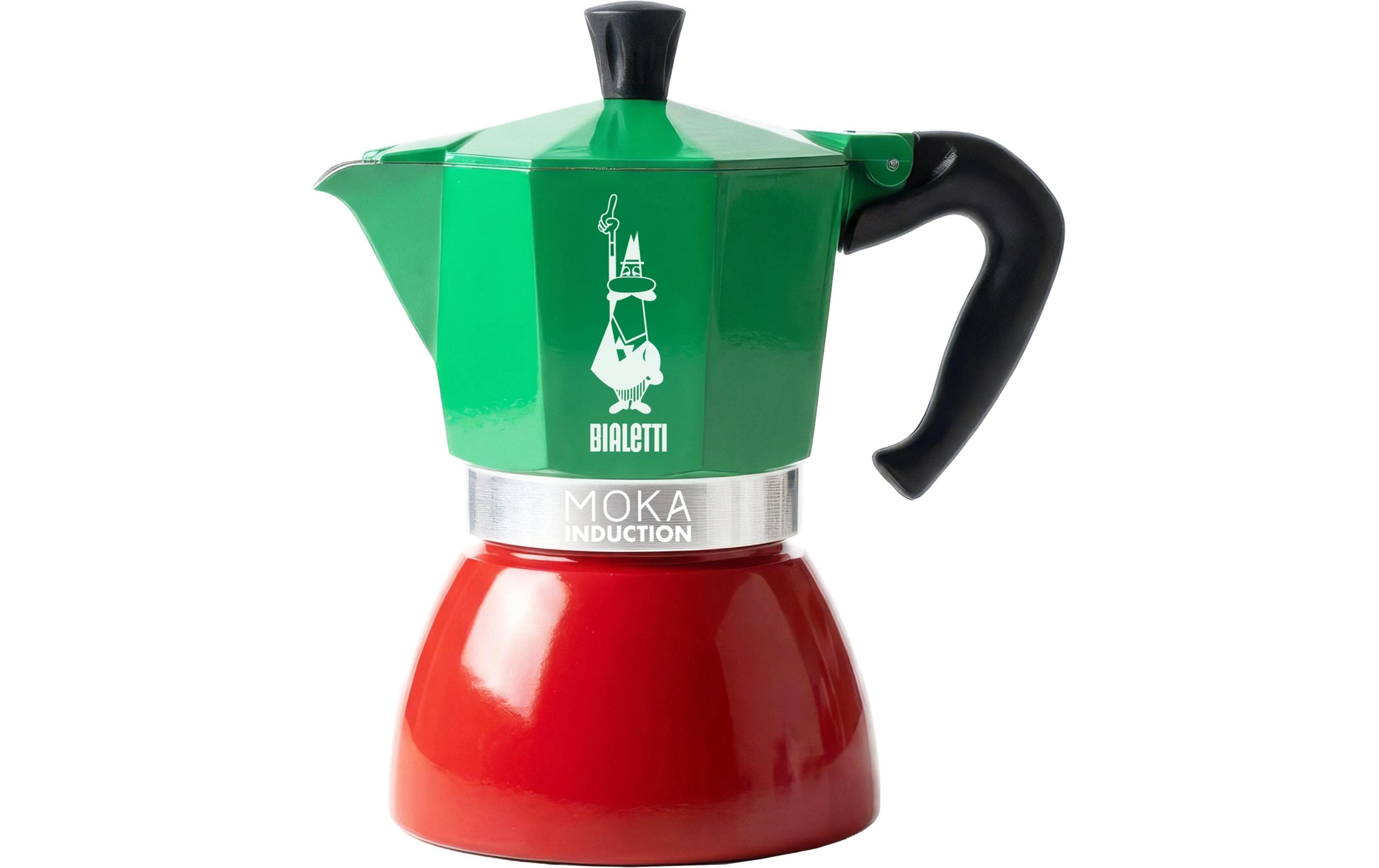 Bialetti New Moka Induktion Italien French Press / Kaffeebereiter – 6 Tassen, Aluminium/Edelstahl