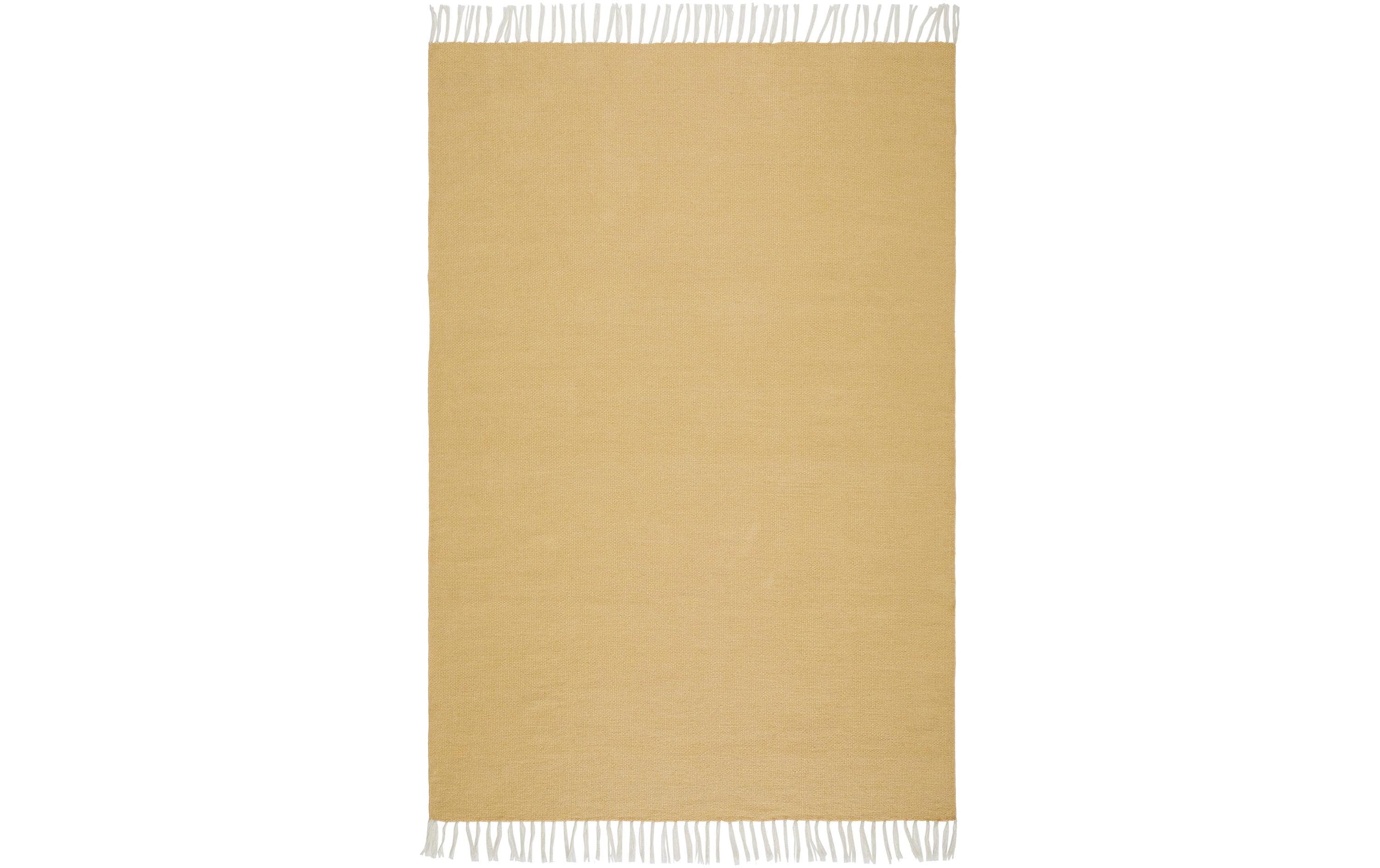 Urbanara Teppich – 140 × 200 cm – Recyceltes PET, Senfgelb
