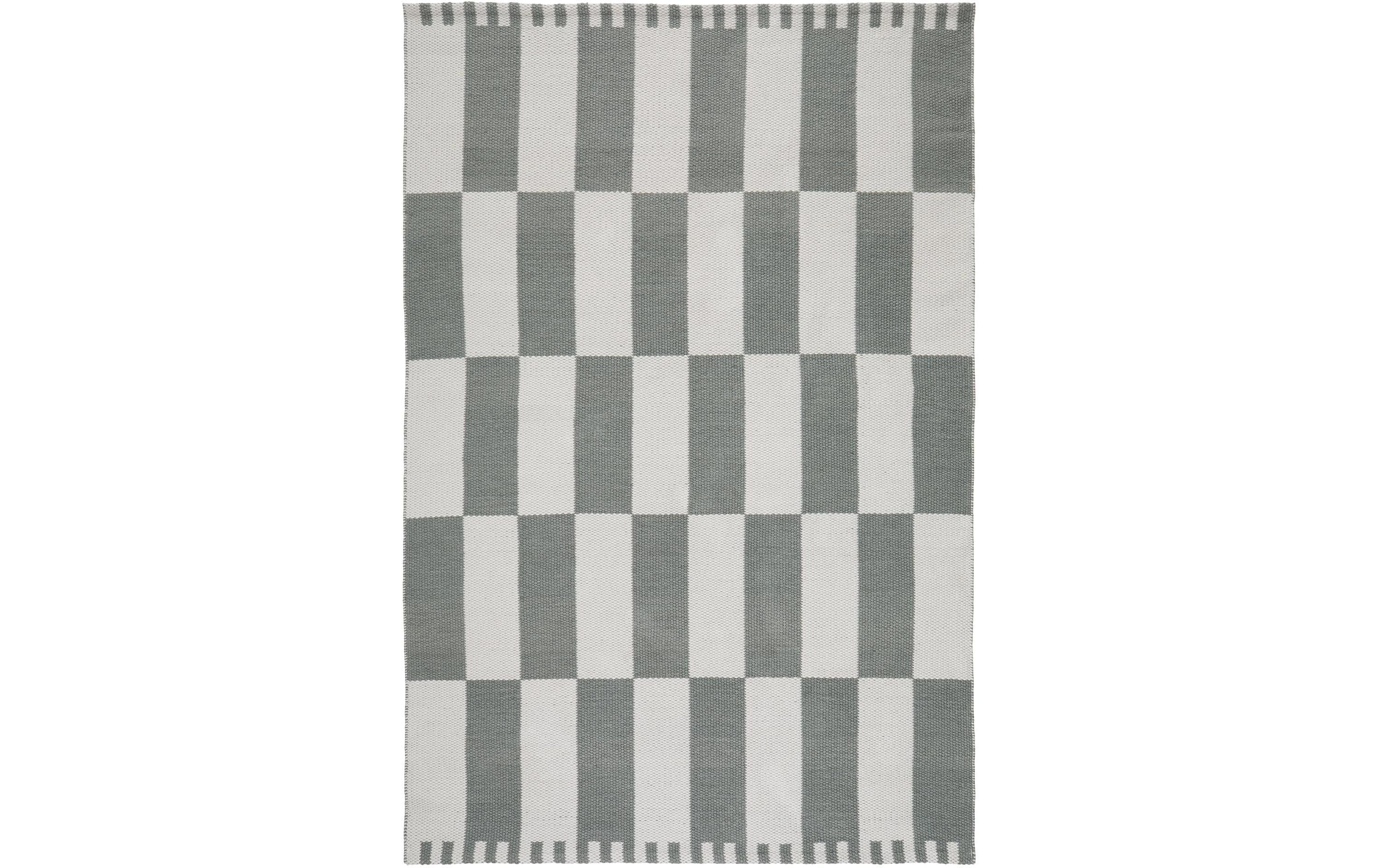 Urbanara Iniola Beistelltisch – 90 × 130 cm, rechteckig – Recyceltes PET – Graugrün/Weiss