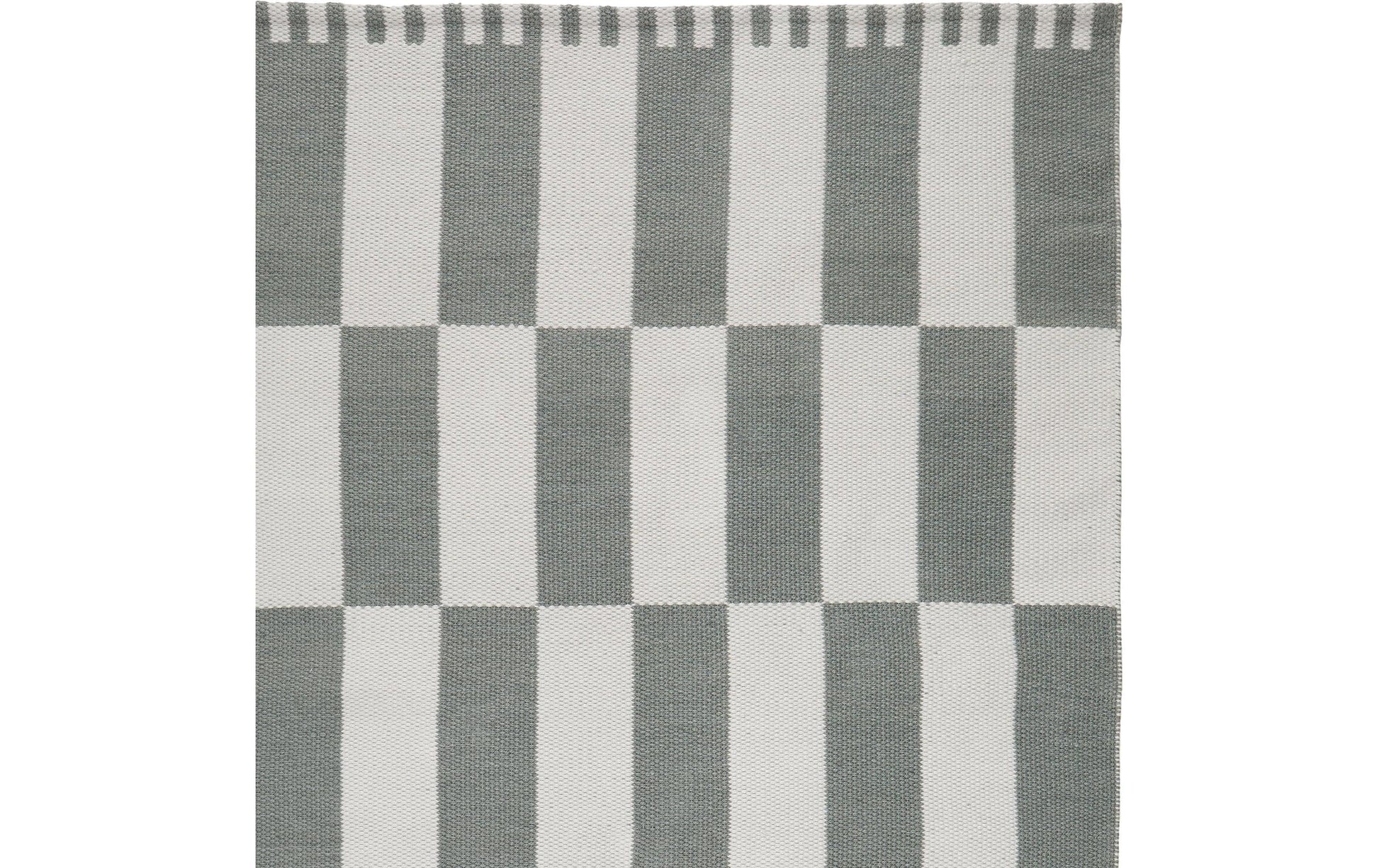 Urbanara Iniola Beistelltisch – 90 × 130 cm, rechteckig – Recyceltes PET – Graugrün/Weiss