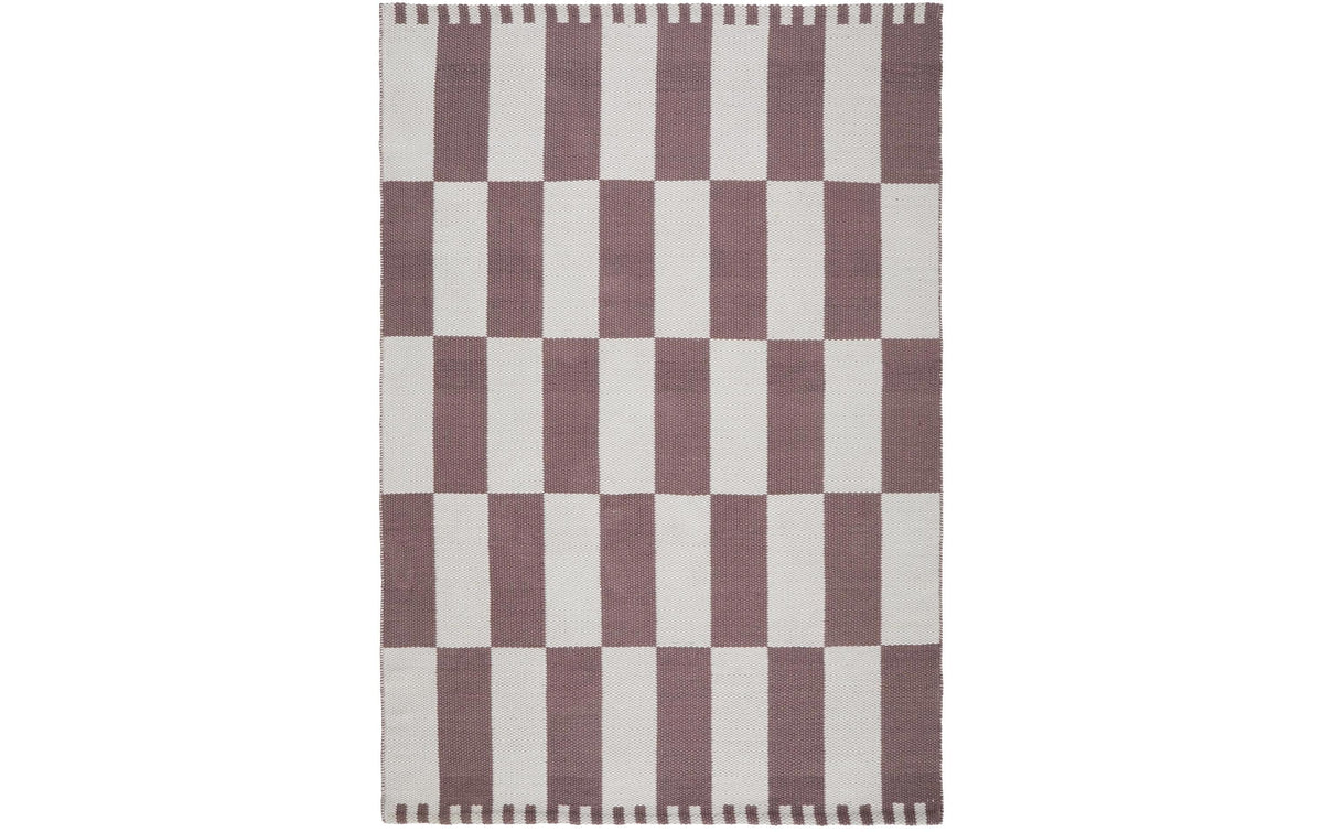Urbanara Iniola Teppich – 90 × 130 cm, Taupe/Weiss, 100% recyceltes Polyester