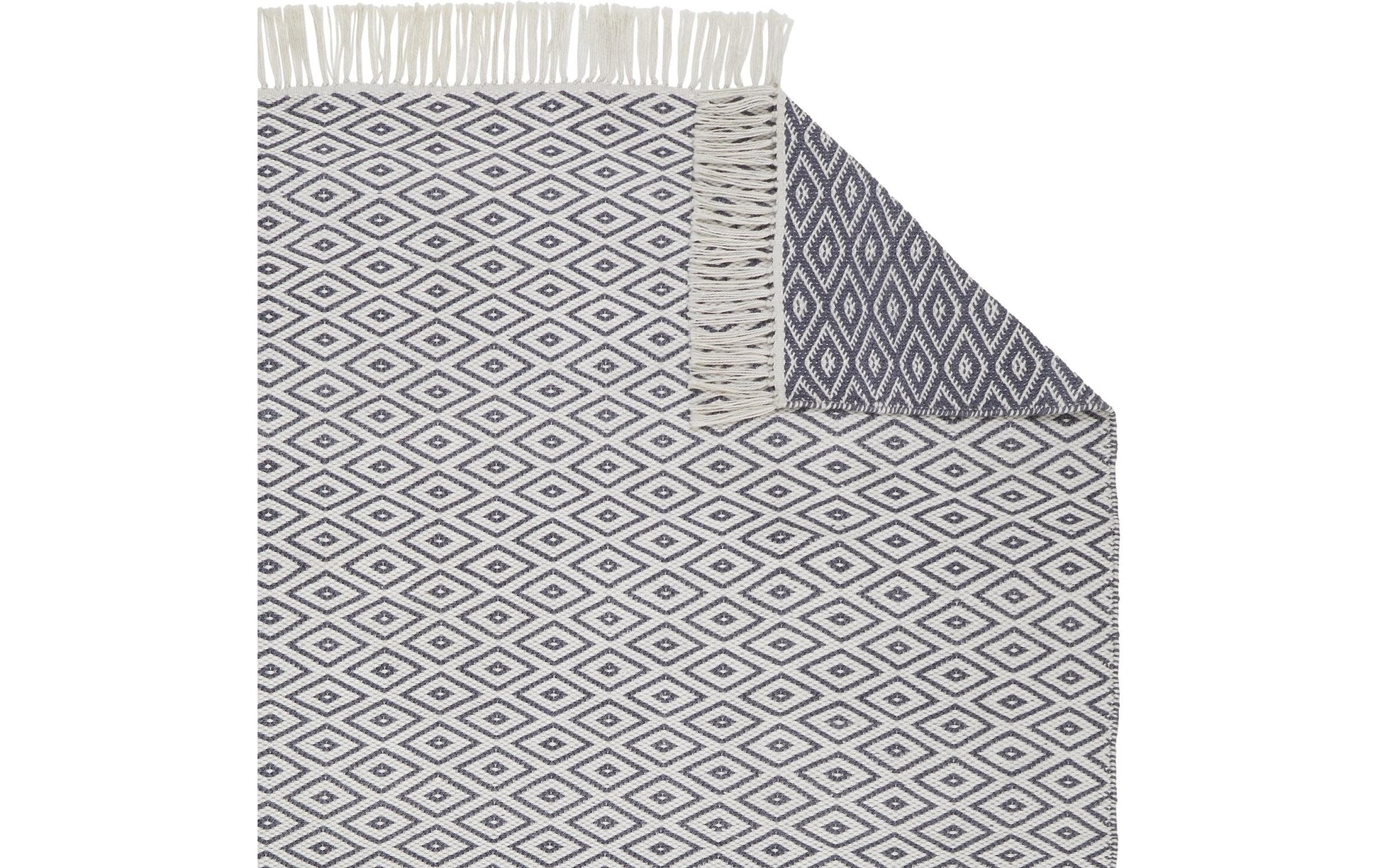 Urbanara Teppich – für 140 × 200 cm – Polypropylen & recyceltes PET, blaugrau