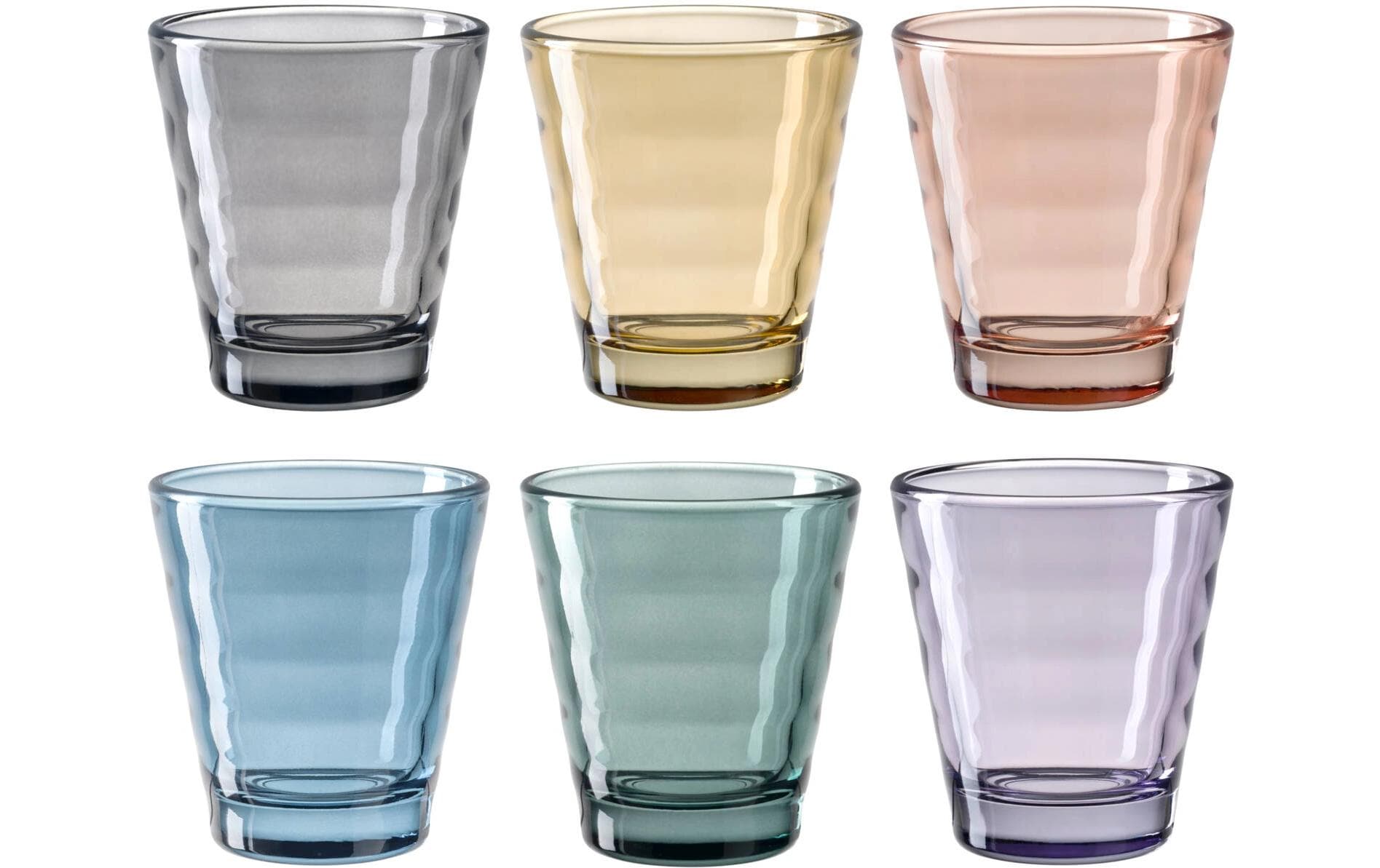 LEONARDO Trinkglas – 140 ml, Ø 8 cm, H 9 cm, Glas, Mehrfarbig