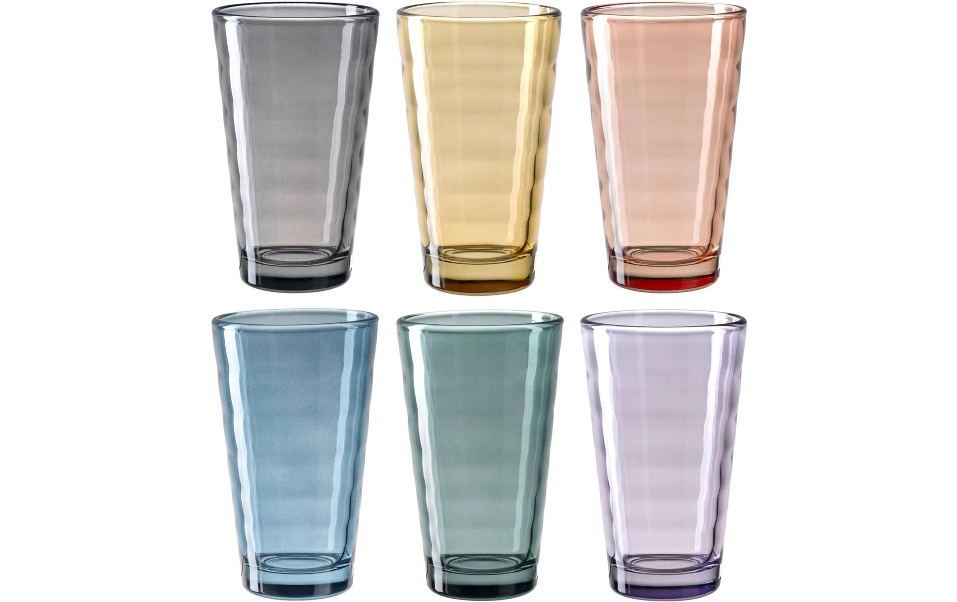 LEONARDO Trinkgläser Verso L – 6er Set, 200 ml, Ø 7,7 cm, H 13,0 cm, Glas, Mehrfarbig