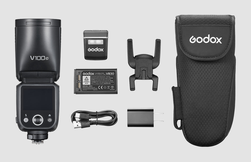 Godox V100-N Kompaktes Blitzlicht – TTL (i-TTL), Akku ca. 400 Blitze, 1,7 s – für Nikon