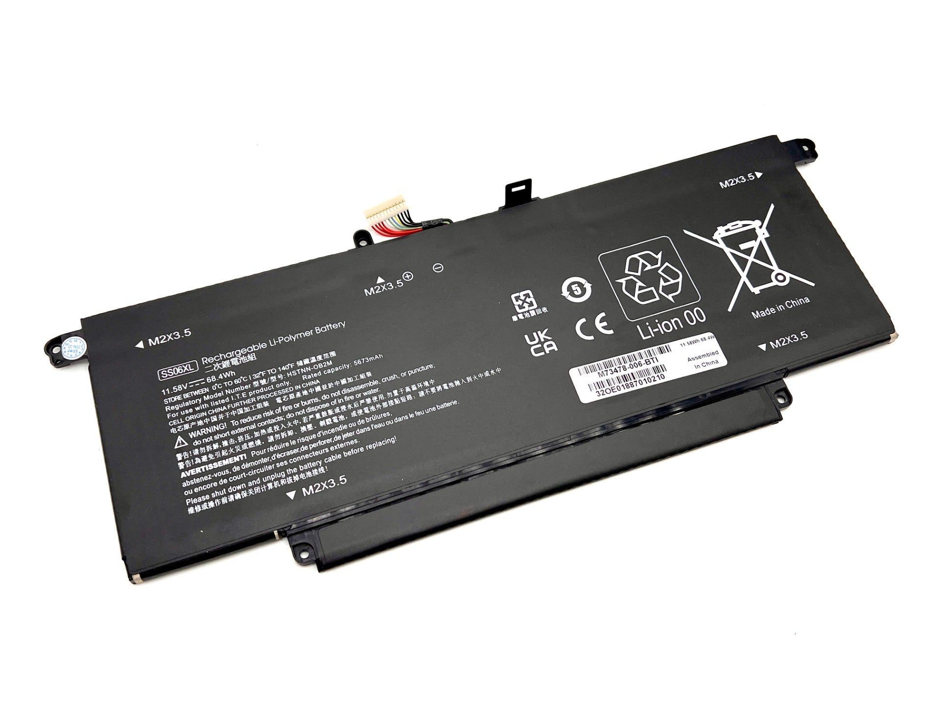 BTI Notebook-Akku – für HP Elite Dragonfly G3 – 68,4 Wh, 11,58 V (6 Zellen) – Schwarz