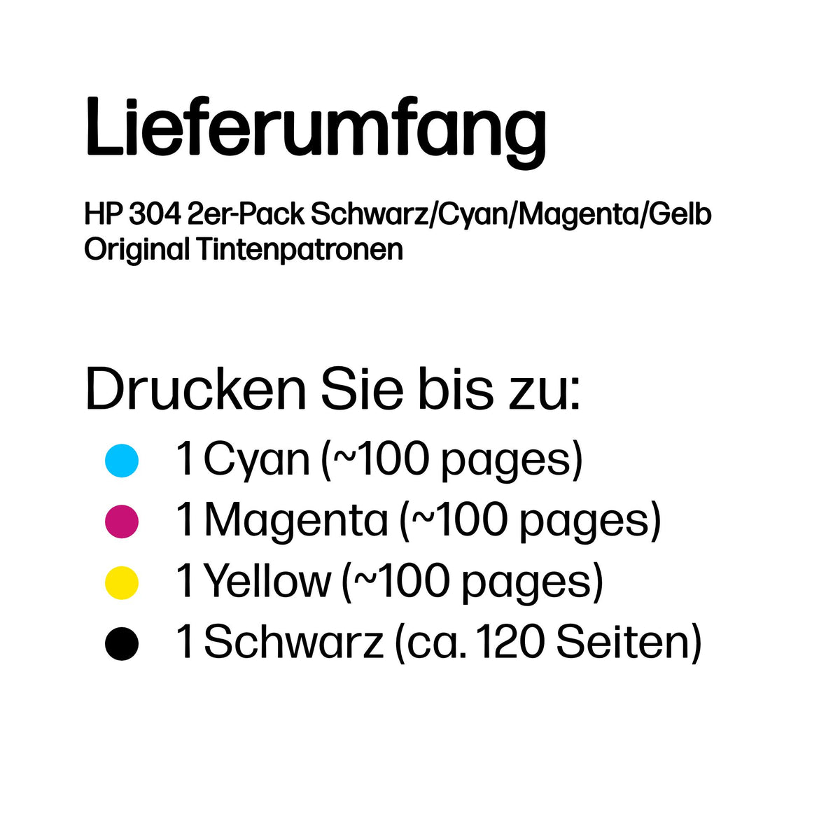 HP 304 Tintenpatronen-Multipack, Schwarz/Dreifarbig (Original) – für HP DeskJet 2620/2630/3750, Envy 5020/5030