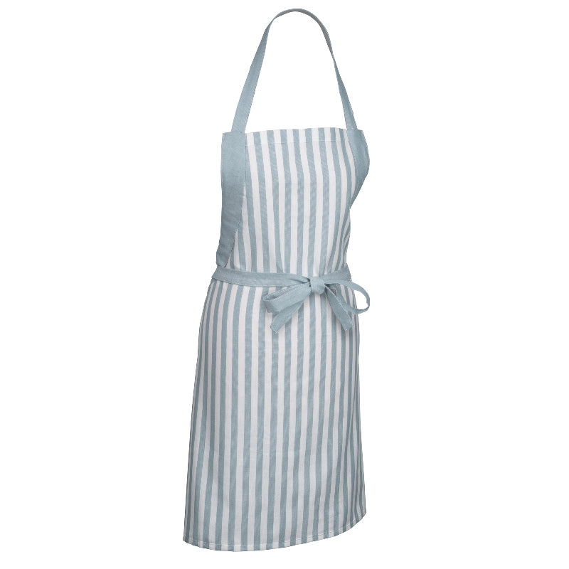 Kela Kochschürze CAJA – S/M – Bambus/Baumwolle, 67×80 cm, Hellblau/Weiss, maschinenwaschbar 40 °C