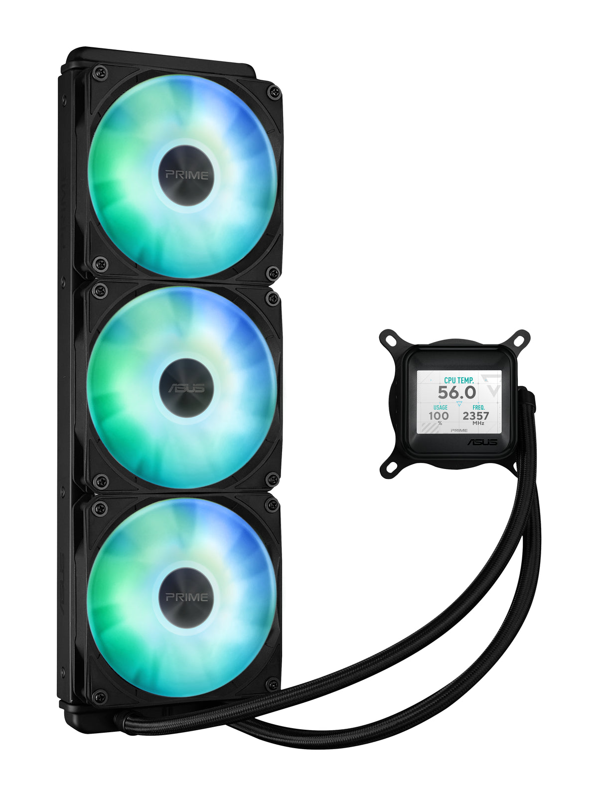 ASUS PRIME LC 360 ARGB LCD – AIO – 360 mm Radiator, 3×120 mm, LCD, für LGA 1700, AM5, AM4 und andere
