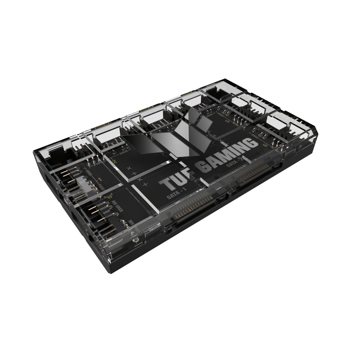 ASUS Lüfter-Hub – 6×4-polig, 6×ARGB, SATA, Schwarz, 115×69×17,7 mm