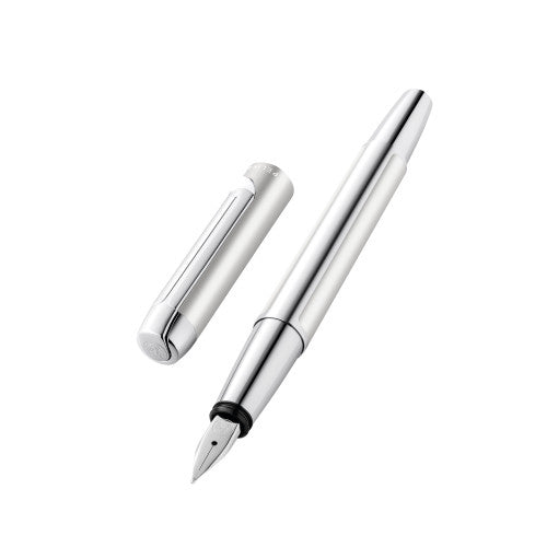 Pelikan PURA eloxiertes Aluminium – Federspitze F – silber – Patronen