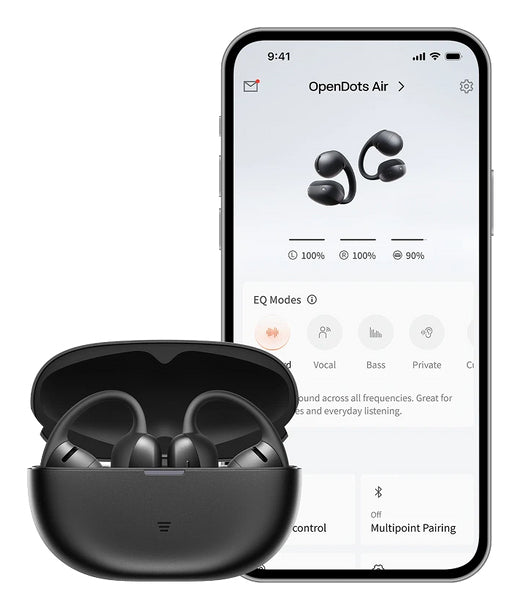 SHOKZ OpenDots Air Ohrbügel True Wireless – Stereo, ANC, mit Ladecase, Schwarz, BT 6.1