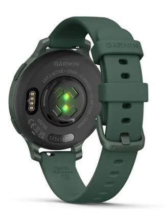 Garmin Lily 2 Active 38 mm GPS – Aluminium Grün, Sportarmband, Jaspisgrün, 50 m, für Android, iPhone
