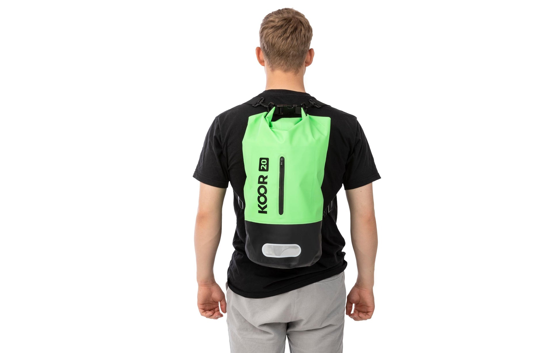 KOOR Sportrucksack Dry Bag – 20 l, wasserfest, PVC – Grün, 220 × 580 × 220 mm