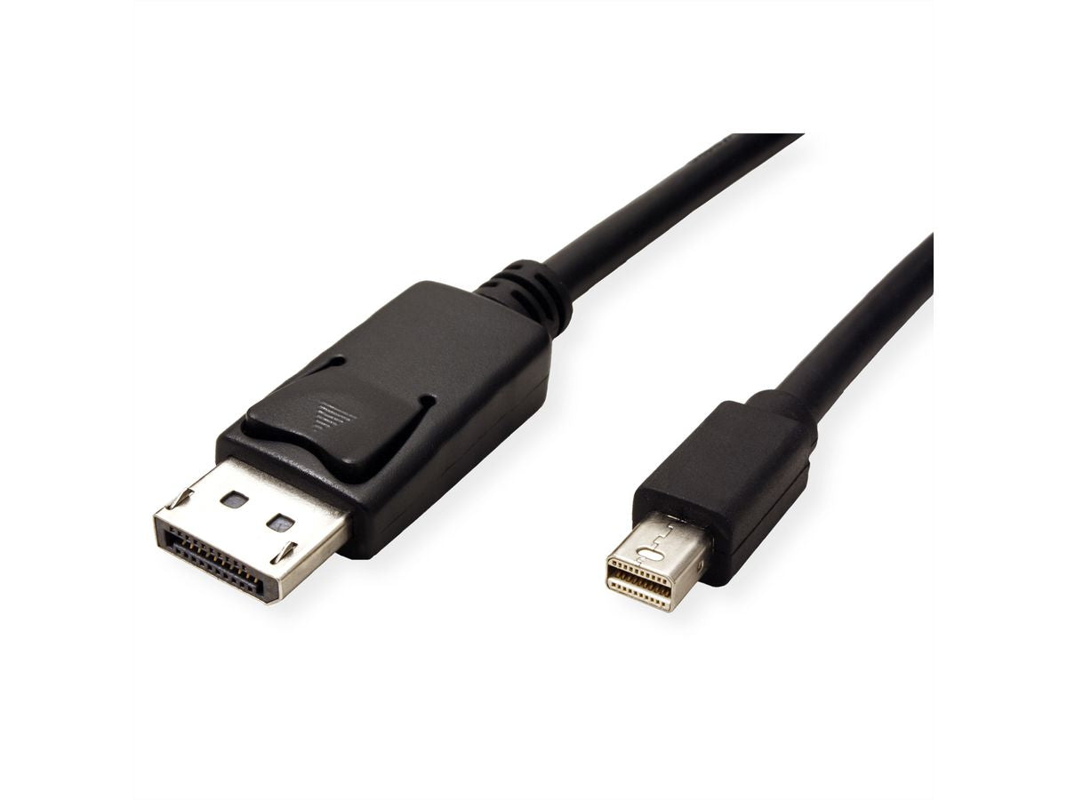 ROLINE GREEN Mini DisplayPort auf DisplayPort Kabel DP 1.2 4K 60 Hz – 2 m – für Ultrabooks, Notebooks, PCs