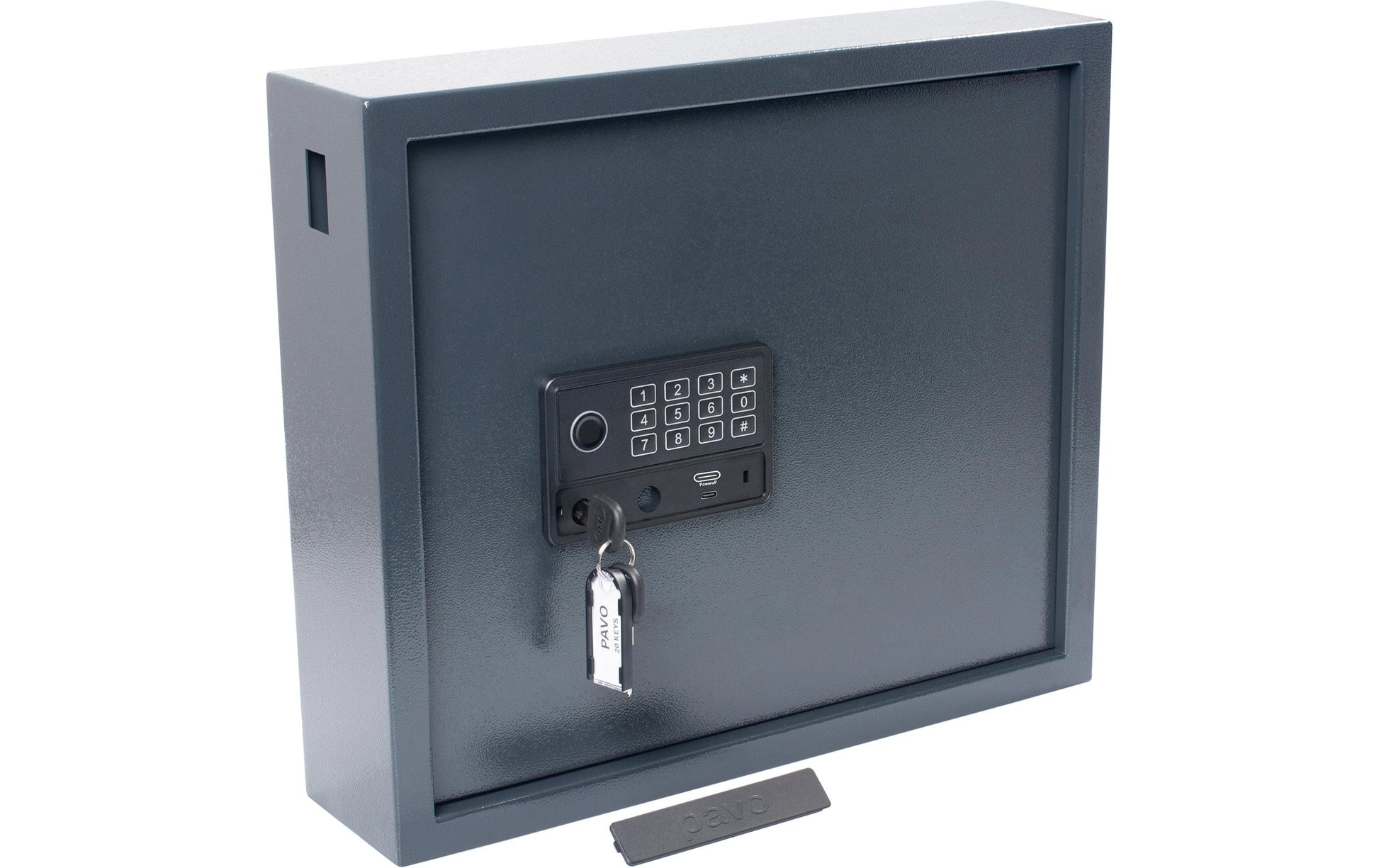 PAVO High Security – Schlüsseltresor, Elektronikschloss, für 20 Schlüssel, Stahl, Dunkelgrau