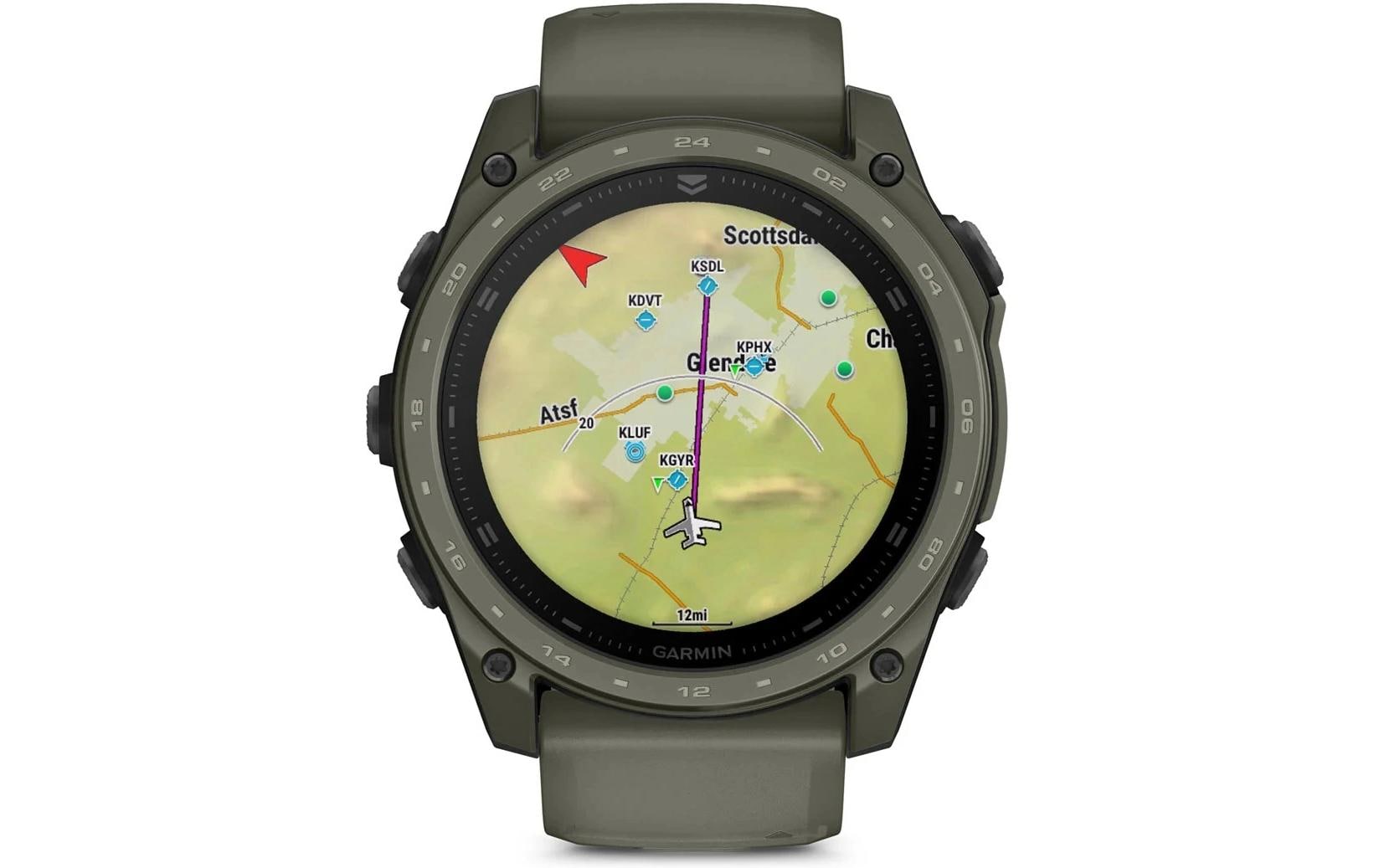 Garmin Tactix 8 51 mm GPS – Titan Olivgrün, 100 m, für Android, iPhone