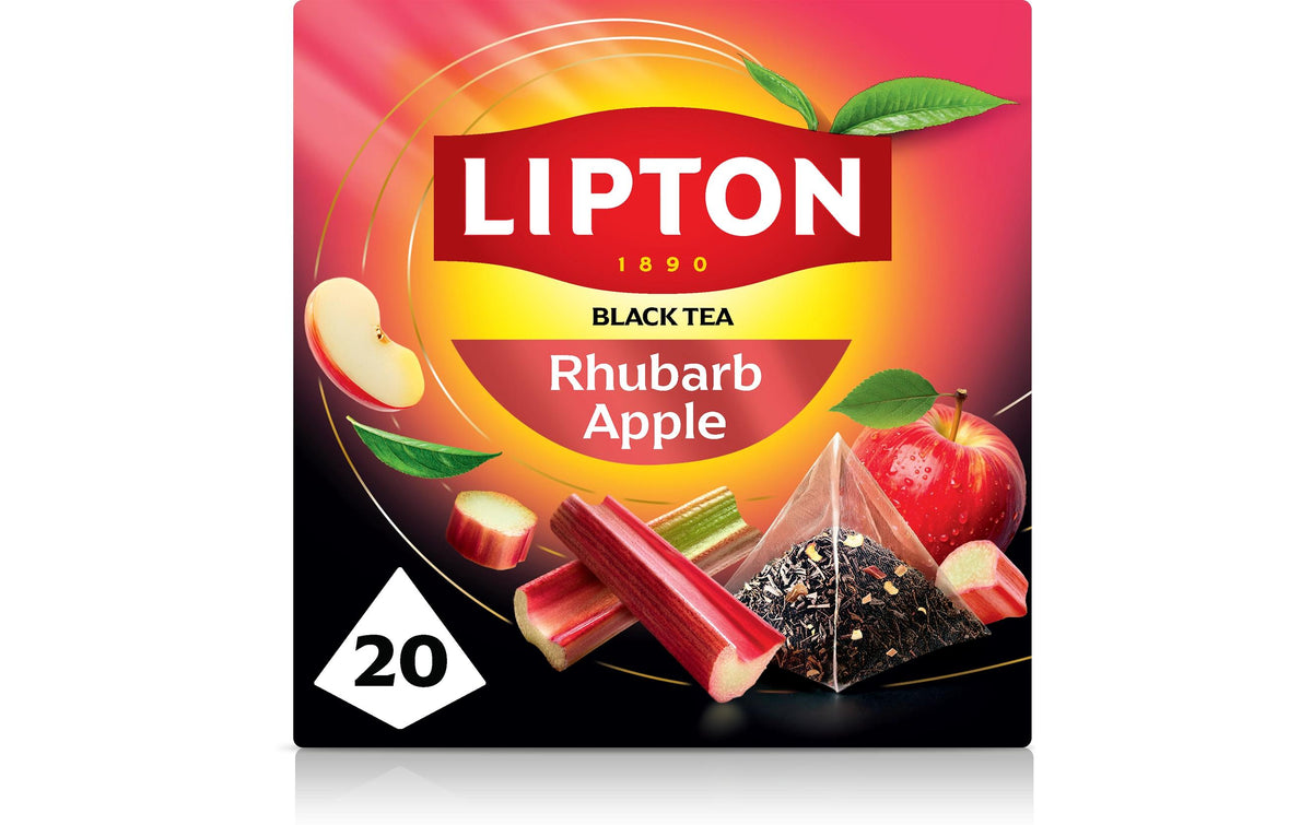 Lipton Schwarztee Apfel & Rhabarber – Teebeutel 20 Beutel