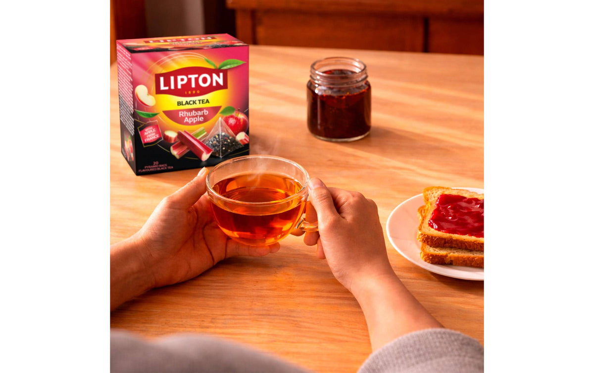 Lipton Schwarztee Apfel & Rhabarber – Teebeutel 20 Beutel