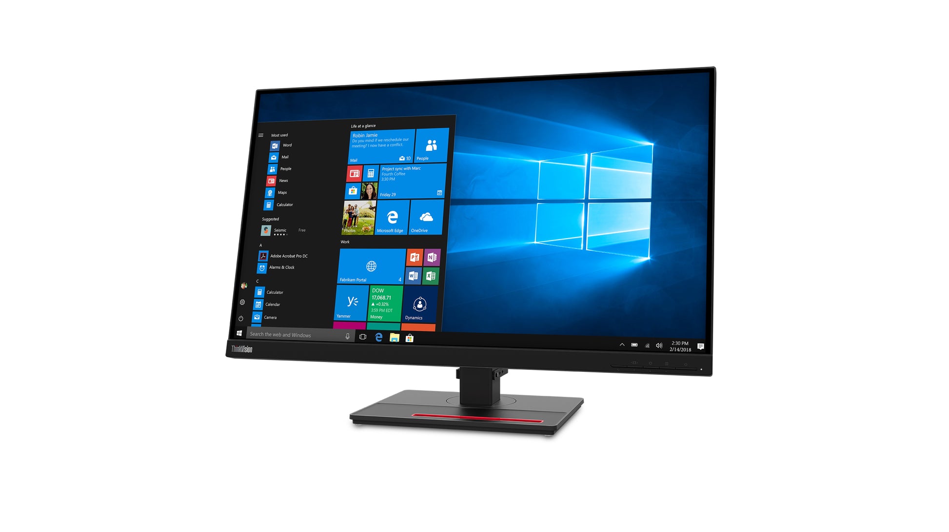 Lenovo ThinkVision T27q-20 – Monitor, 27", IPS, 60 Hz, 350 cd/m², VESA 100 × 100, Raven Black