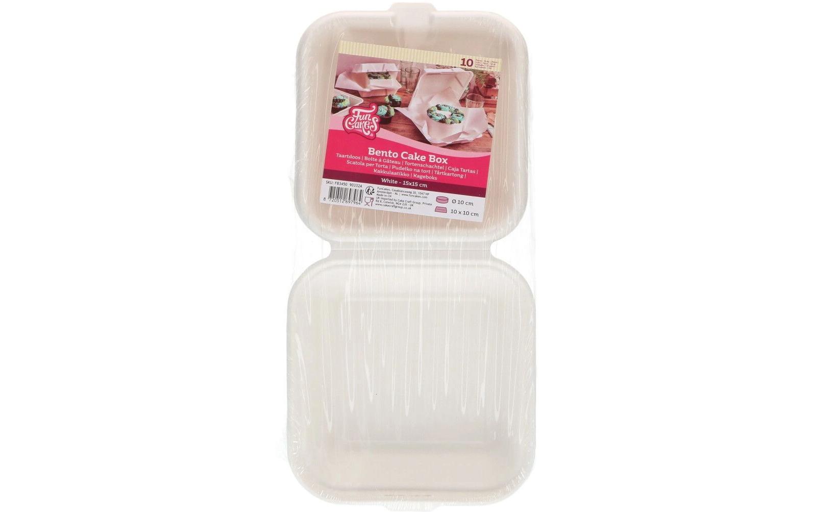 Funcakes Tortenbox, weiss – 150×150×150 mm – Pack à 10 Stk.