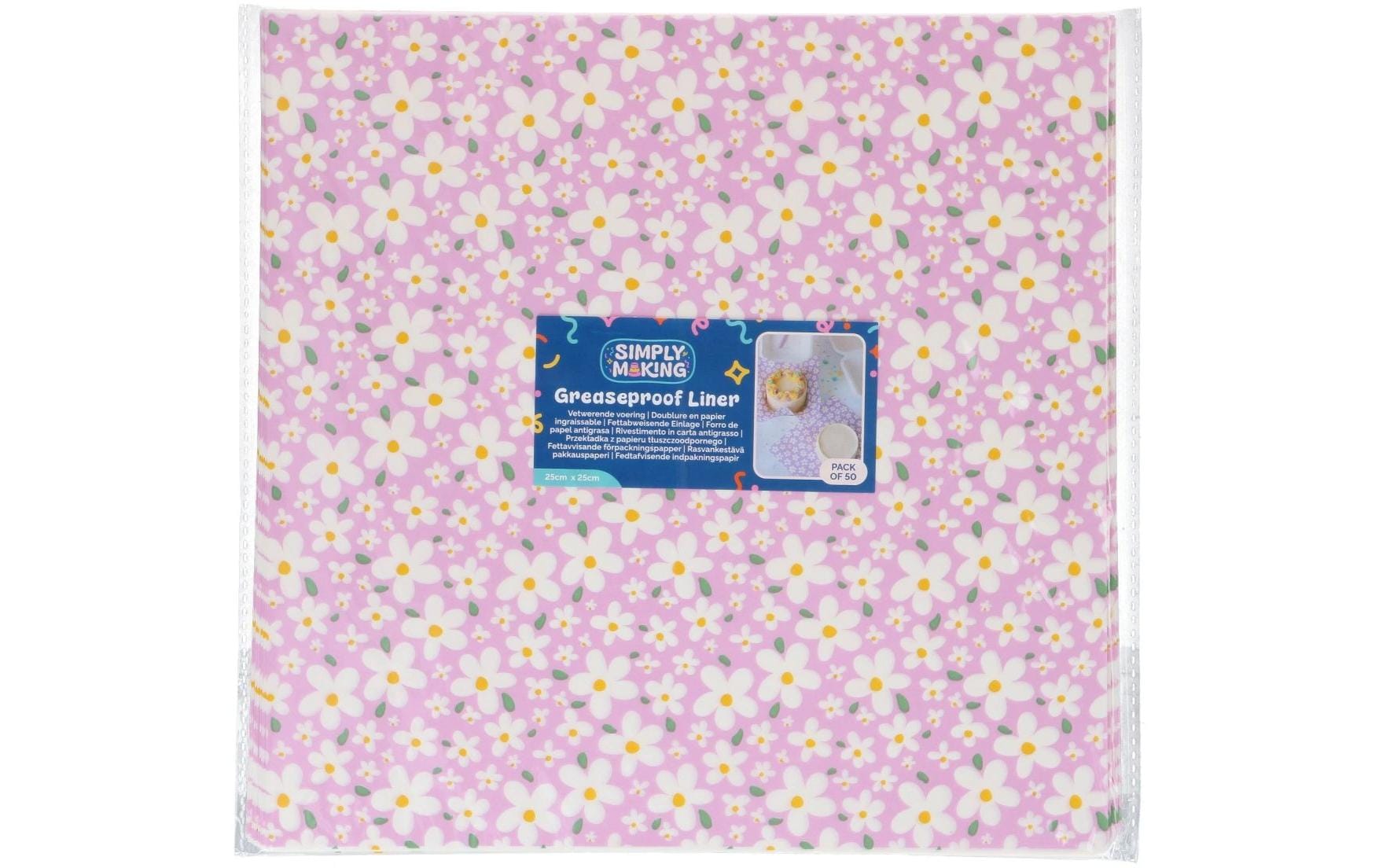 Backshopschweiz Einlegepapier, Papier – 25 × 25 cm, Rosa – 50 Stk.