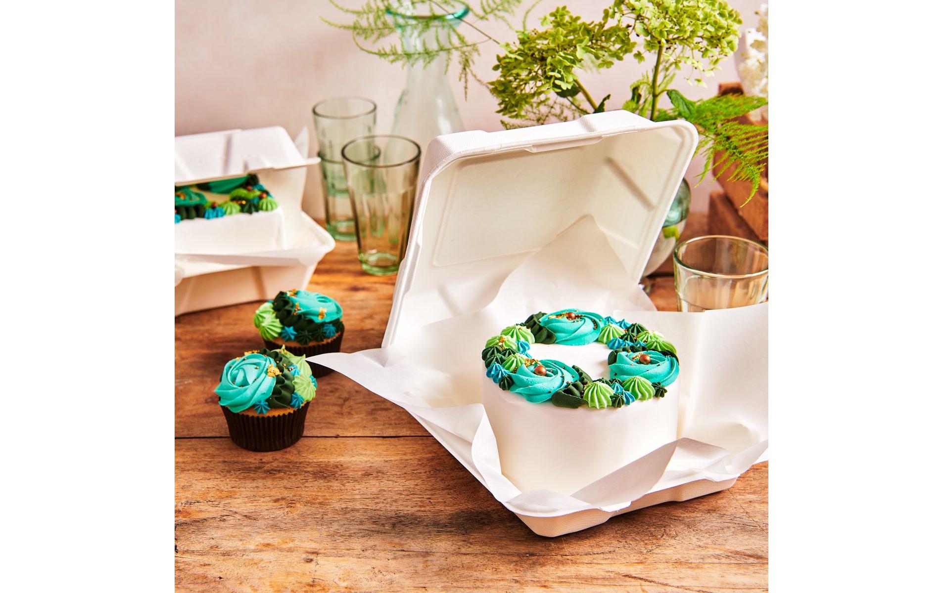 Funcakes Tortenbox, weiss – 150×150×150 mm – Pack à 10 Stk.