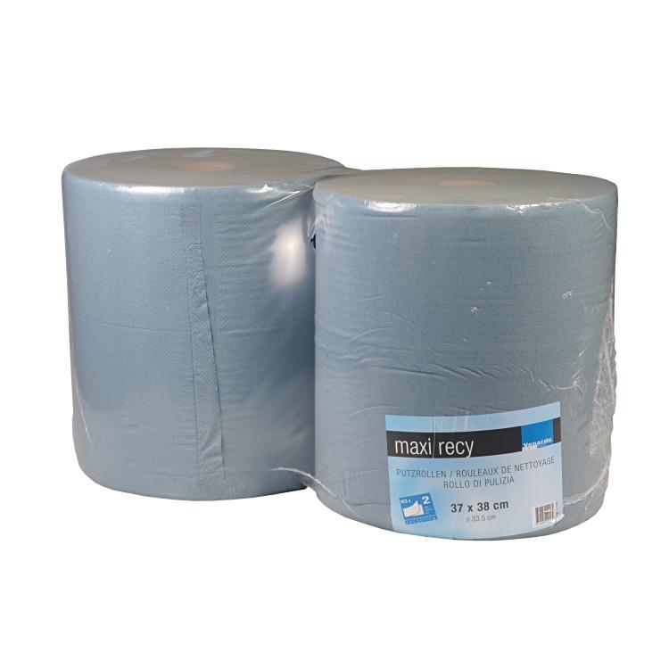 Venardo softline Putzrolle Maxi – 2-lagig – 37 × 36 cm – 960 Blatt – Blau – 2 Rollen