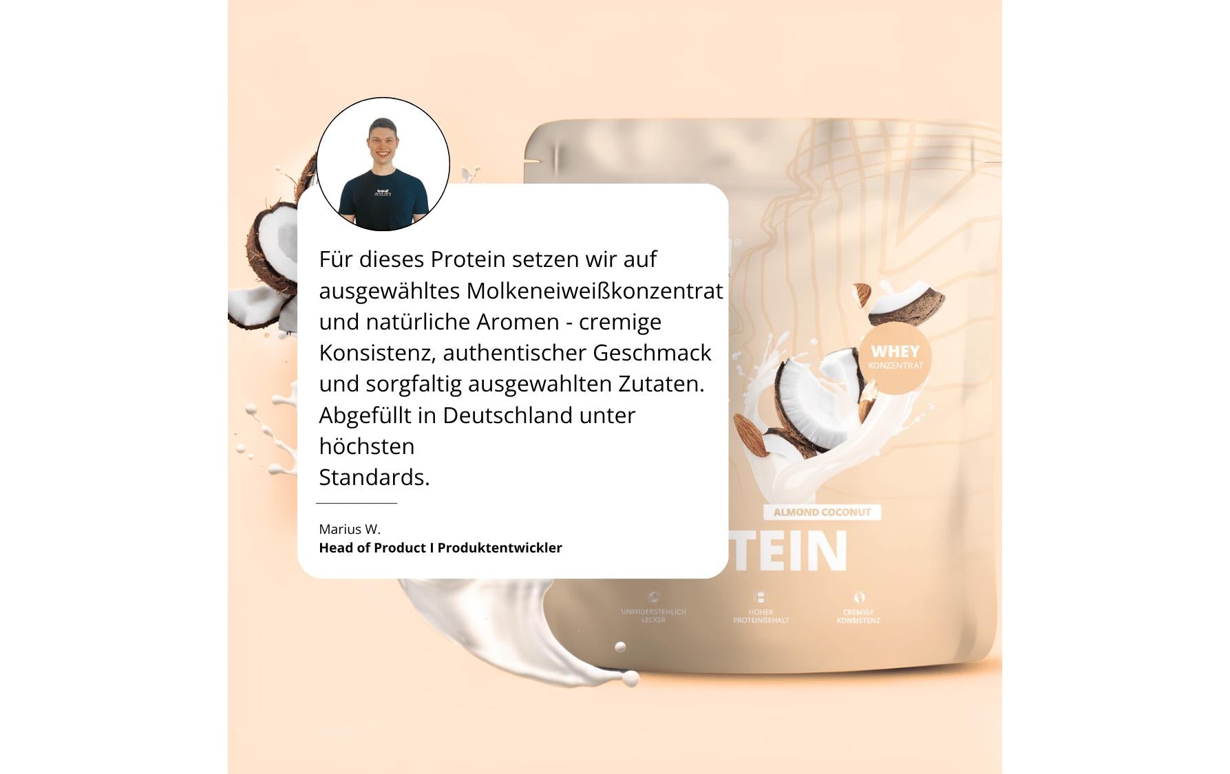 Brandl-Nutrition Eiweisspulver Pure Protein 2.0 W – Kokos – 1 kg