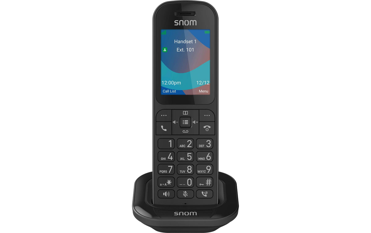 Snom M53 – DECT-Telefon mit Basis, Freisprechen, Anrufer-ID, für Snom M250/M500, Schwarz