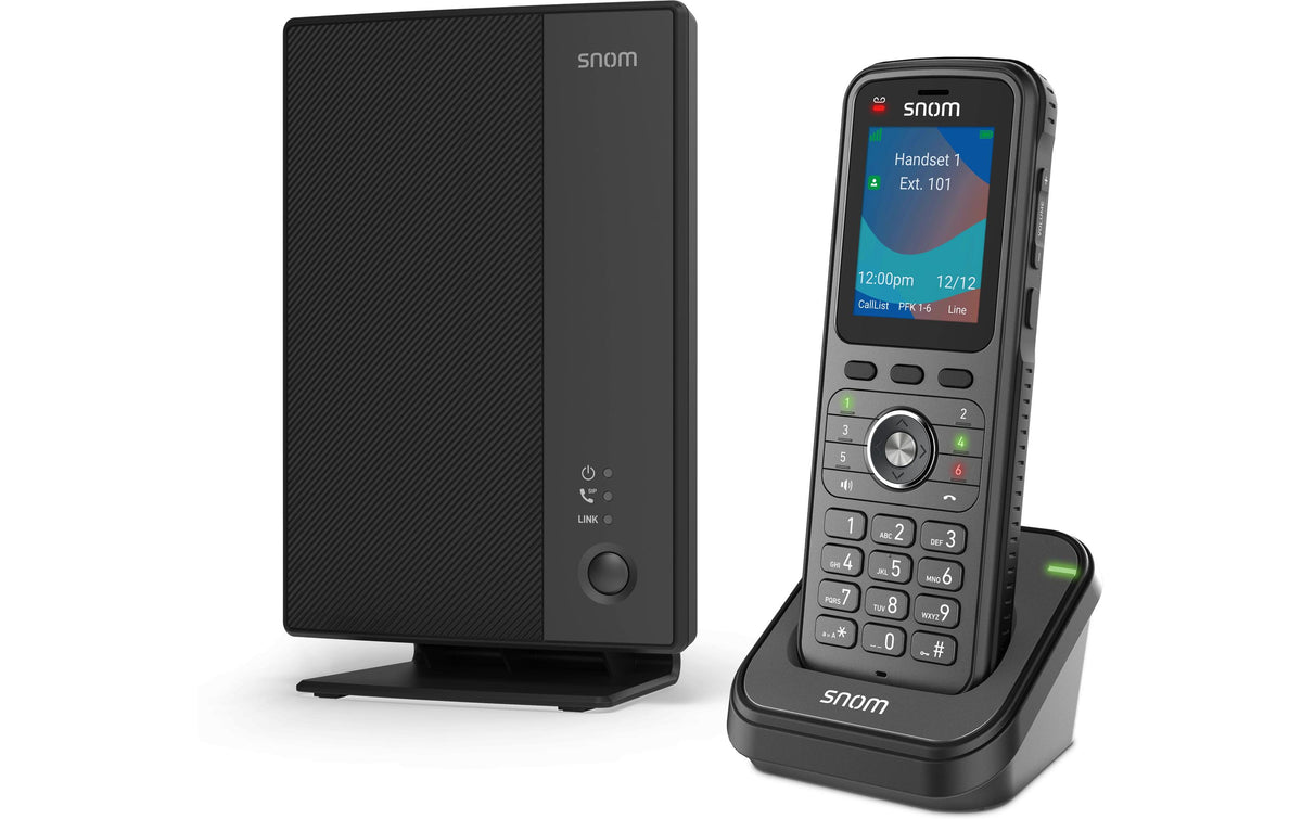Snom M256 – DECT-Telefon mit Basis, 20 SIP-Konten, 10 Mobilteile, PoE, Fast Ethernet, mit AB, für M250 / M56