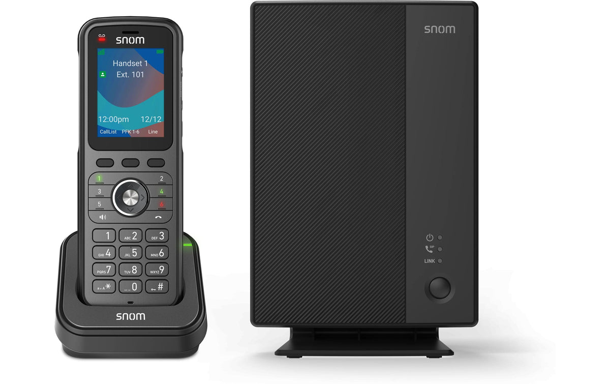 Snom M256 – DECT-Telefon mit Basis, 20 SIP-Konten, 10 Mobilteile, PoE, Fast Ethernet, mit AB, für M250 / M56