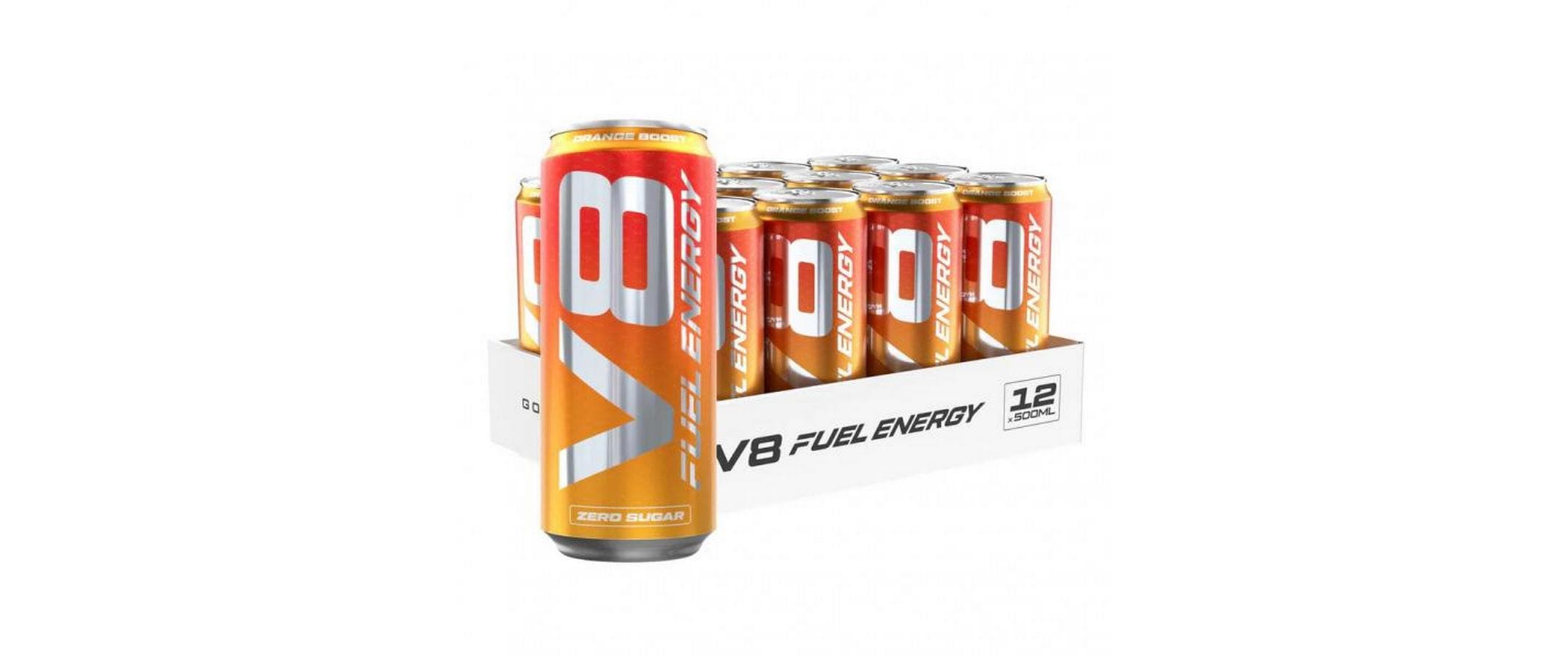 Vast Energy Drink V8 Fuel, Orange, Zuckerfrei, Koffeinhaltig – 12 × 5 dl